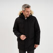 Parka &agrave; capuche fausse fourrure noir homme