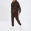 Pantalon jogging droit molleton marron foncé homme