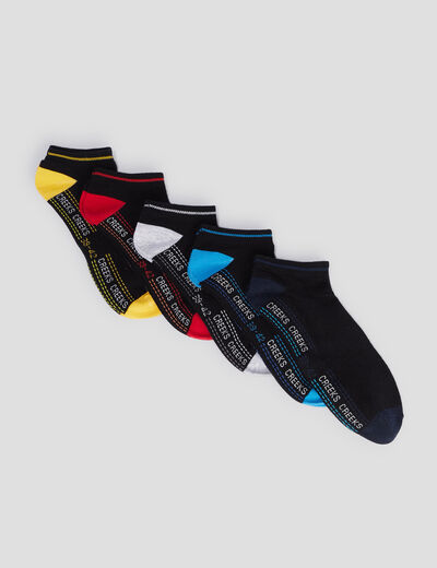 Lot 5 paires de socquettes multicolore homme
