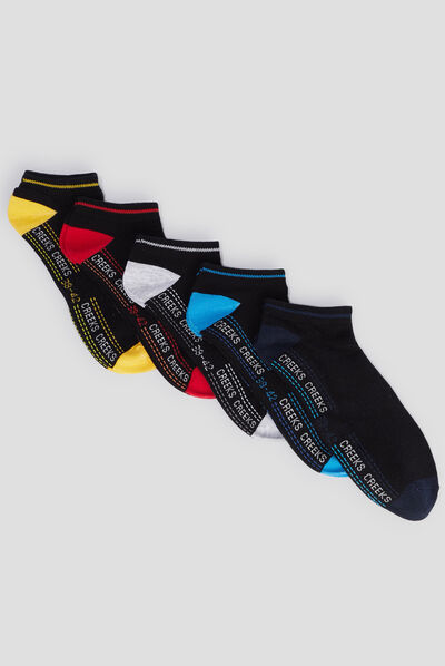 Lot 5 paires de socquettes multicolore homme