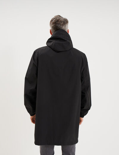 Parka imperm&eacute;able coupe-vent &agrave; capuche noir homme