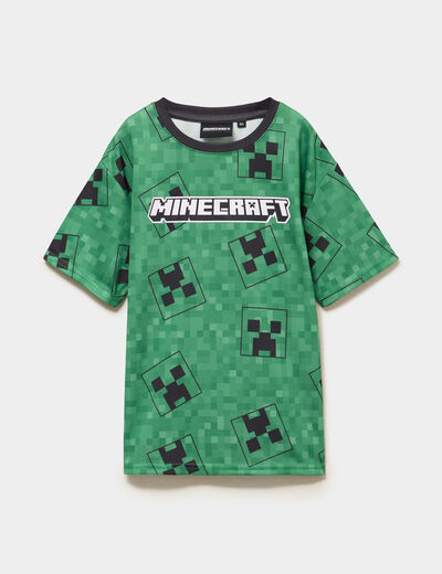 T-shirt manches courtes Minecraft vert gar&ccedil;on