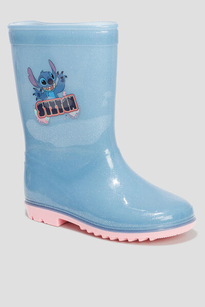 Bottes de pluie à paillettes Stitch bleu fille