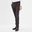Pantalon de costume droit avec pinces gris fonc&eacute; homme