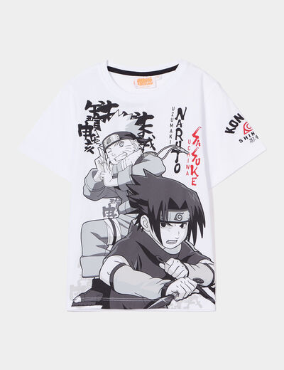 T-shirt manches courtes coton Naruto blanc garçon