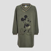 Sweat long Mickey vert kaki femme