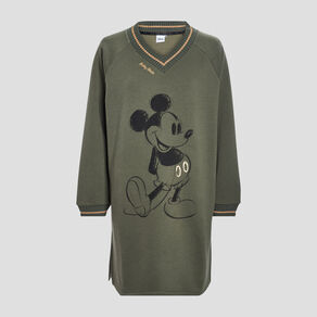 sweat long mickey vert kaki femme Sweat long Mickey vert kaki femme