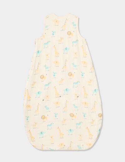 Gigoteuse TOG 1 ajustable gaze de coton creme bébé garçon