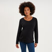 T-shirt allaitement manches longues noir femme maternit&eacute;
