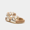 Sandales avec boucles jaune or bébé fille