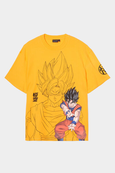 T-shirt col rond coton Dragon Ball Z orange foncé homme