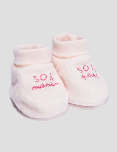 Chaussons rose clair bébé fille