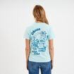 T-shirt manches courtes coton Stitch bleu turquoise femme