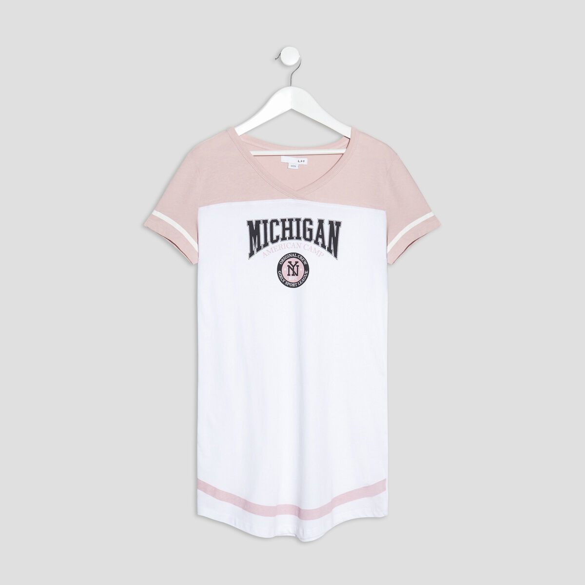 Chemise de nuit droite rose fille