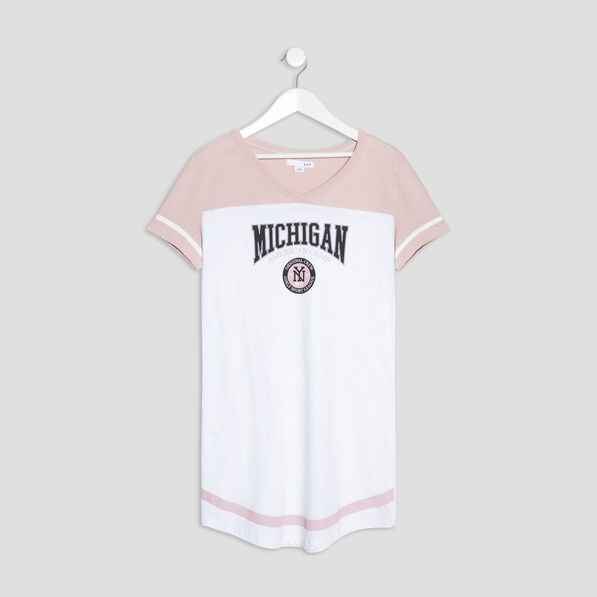 Chemise de nuit droite rose fille