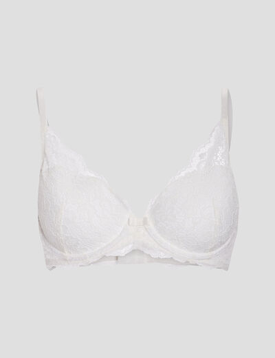 Soutien-gorge foulard en dentelle ecru femme