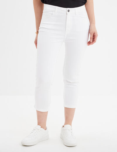Pantacourt slim 5 poches blanc femme