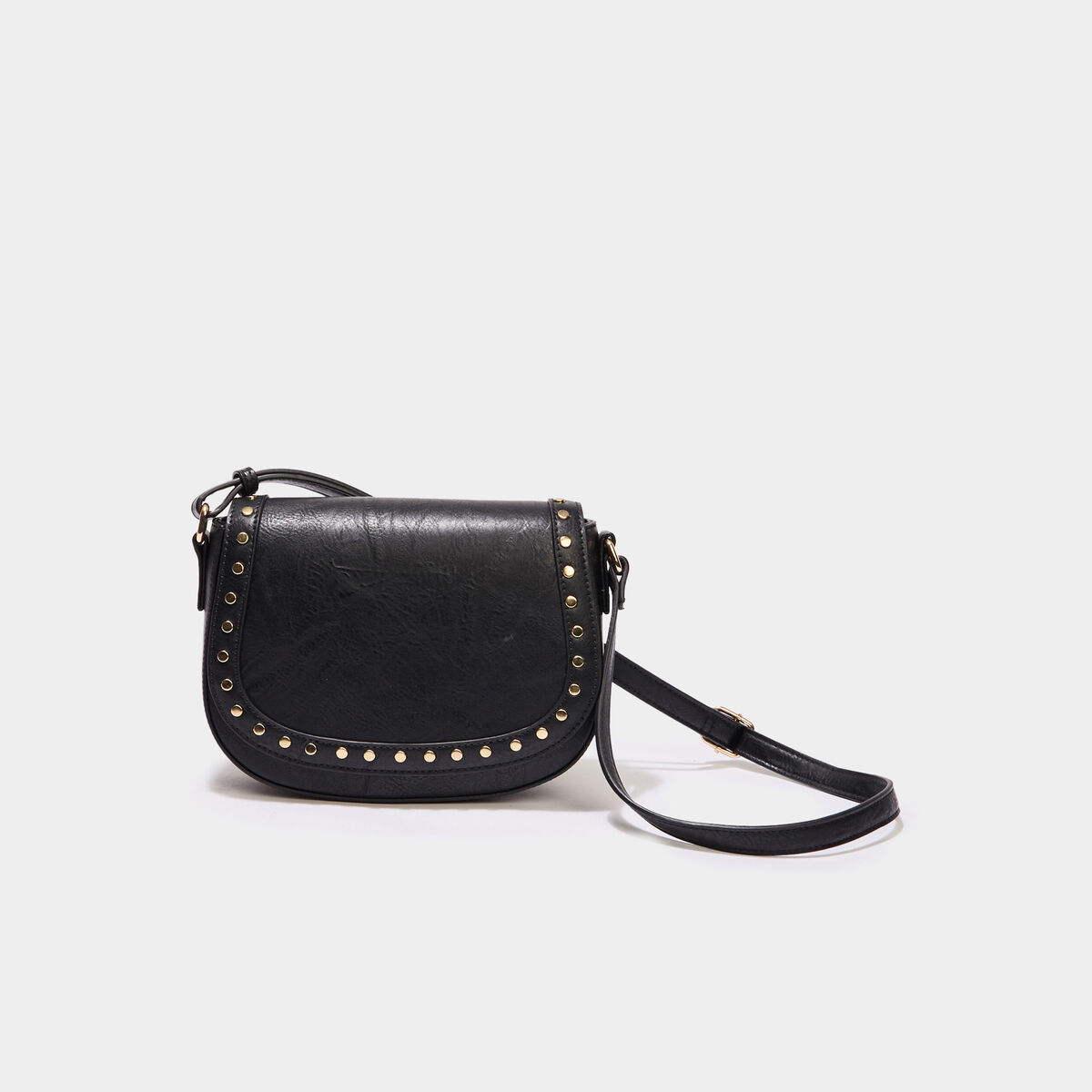 Sac besace avec clous noir femme