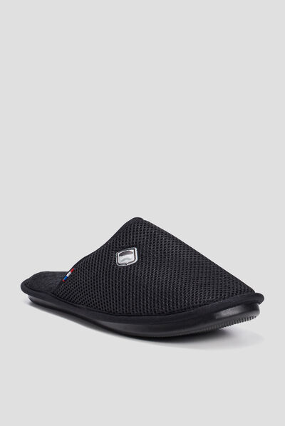 Chaussons mules noir homme