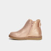 Bottines m&eacute;tallis&eacute;es avec noeuds rose champagne fille
