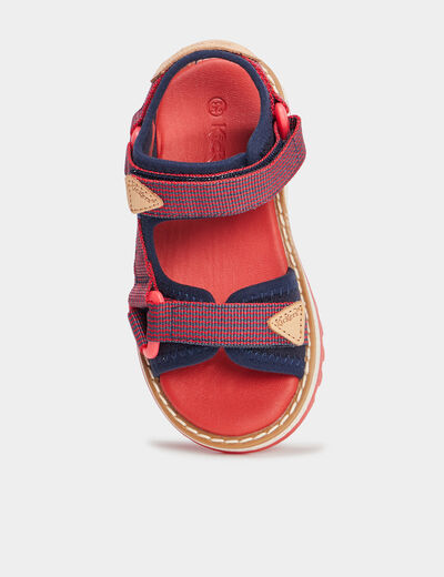 Sandales à scratchs Kickers Kickclock rouge garçon