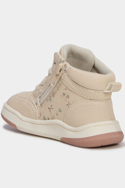 Baskets montantes zipp&eacute;es ivoire b&eacute;b&eacute; fille