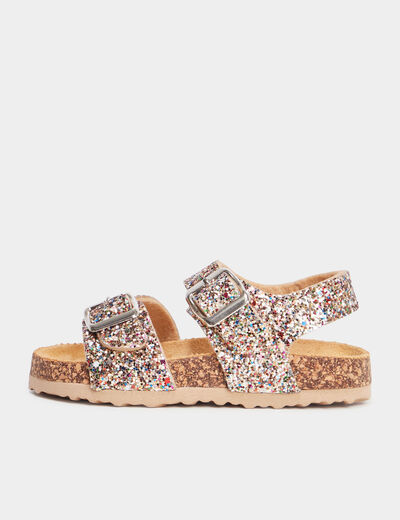 Sandales à paillettes maternelle multicolore fille