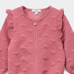 Gilet zipp&eacute; matelass&eacute; coeur &agrave; volants vieux rose b&eacute;b&eacute; fille