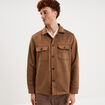 Surchemise droite en su&eacute;dine camel homme