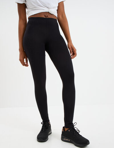 Legging taille élastiquée noir femme