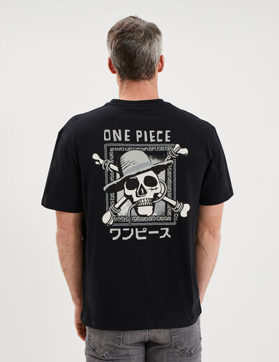 T-shirt manches courtes coton One Piece noir homme