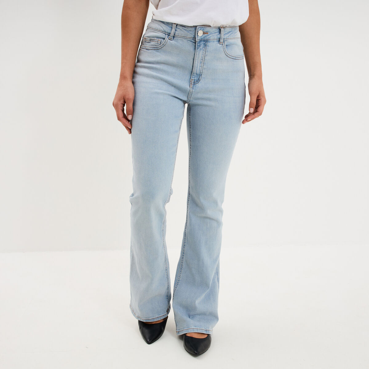 Jeans flare 5 poches denim double stone femme