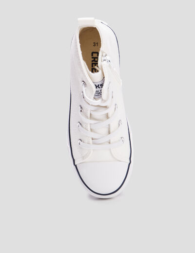 Tennis montantes en toile Creeks blanc fille