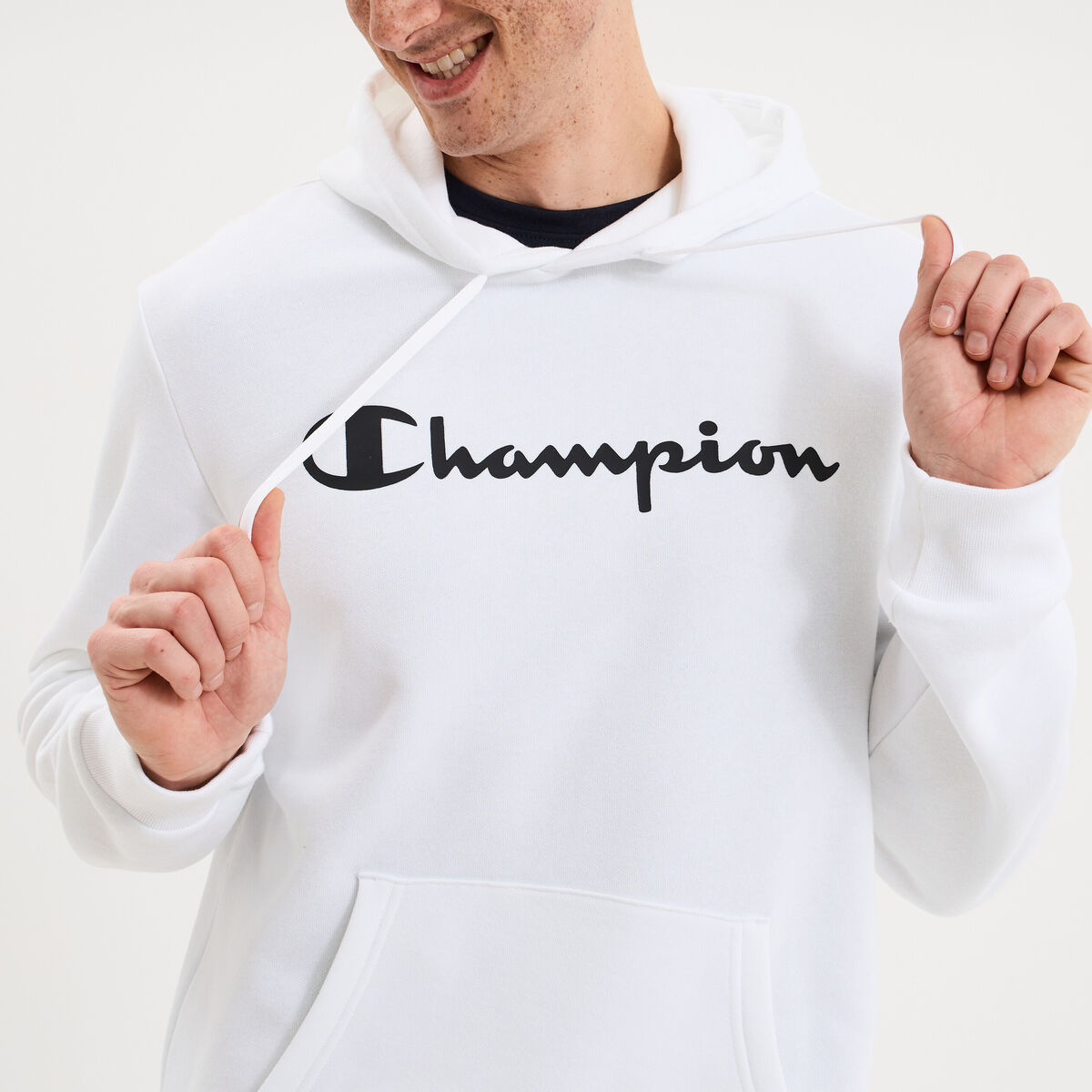 Sweat hoodie 1 poche molleton Champion blanc homme