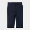 Pantacourt chino lin mélangé bleu foncé femme grande taille