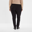 Pantalon droit taille haute noir femme grande taille