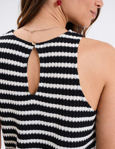 Débardeur effet crochet noir femme