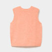Pull sans manches col rond rose corail femme