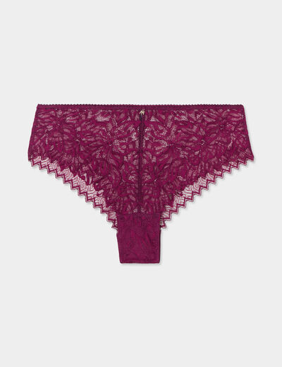 Shorty en dentelle rouge femme