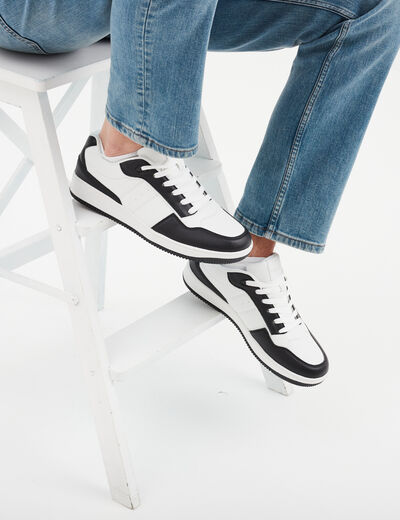 Tennis basses &agrave; lacets blanc homme