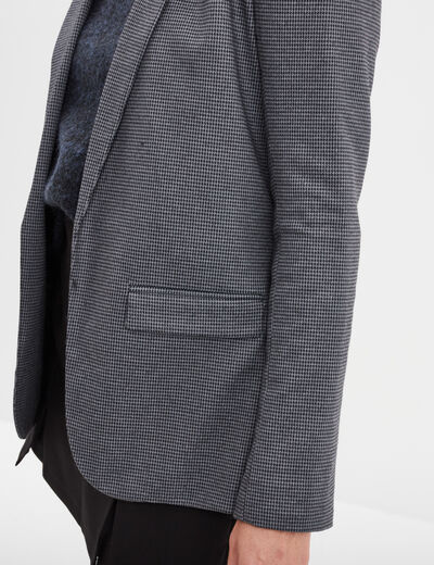 Blazer coupe droite manches longues gris foncé femme