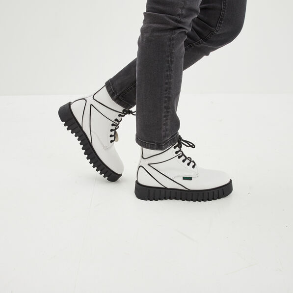 Bottines en cuir Kickers Kickfab blanc femme