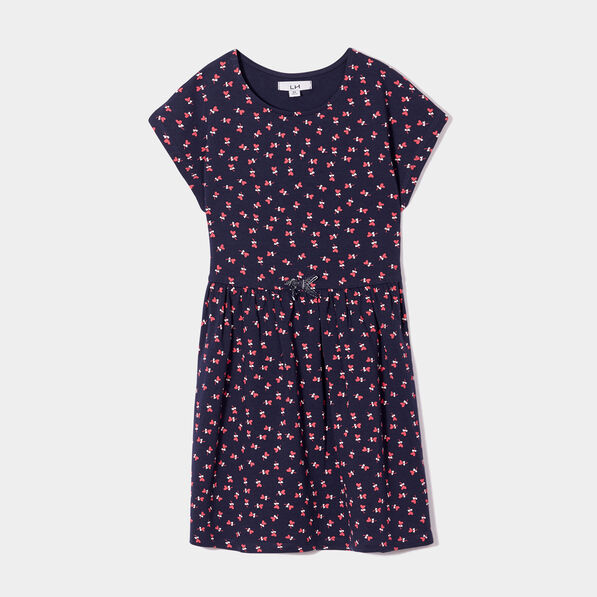 Robe droite sans manches bleu marine fille