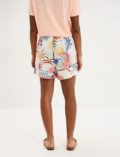 Short large fluide ecru femme