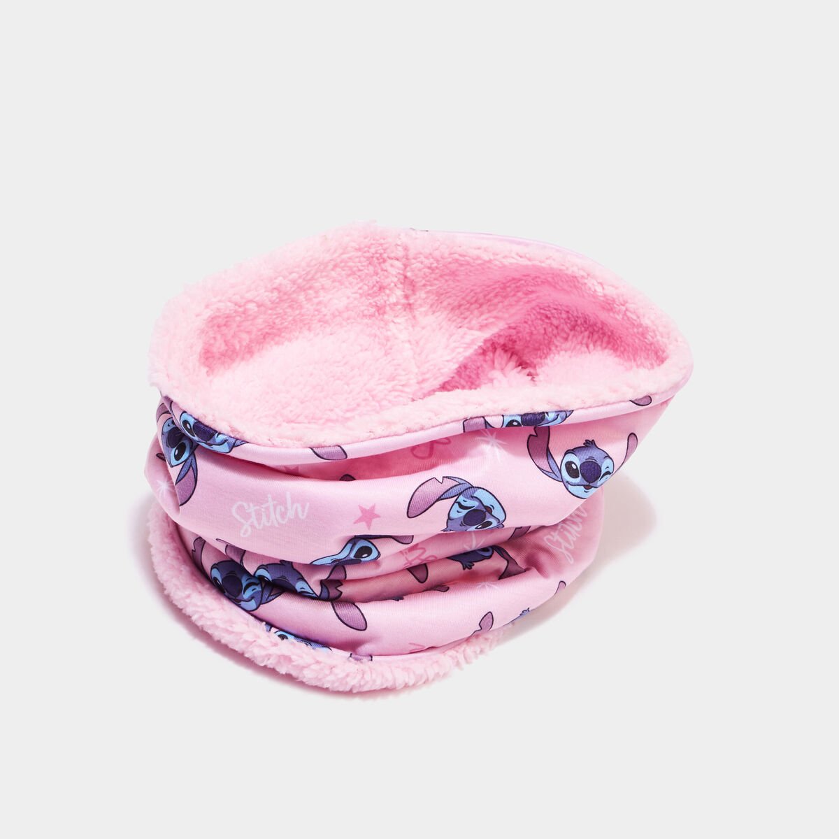 Tour de cou doublé Stitch rose fille