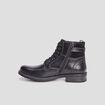 Boots zippées en cuir noir homme