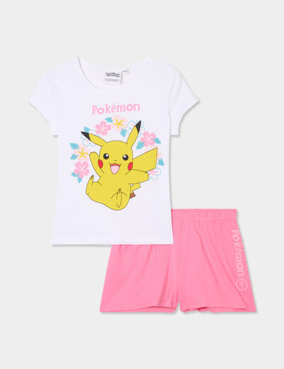 Ensemble pyjama short Pokémon Pikachu rose fille