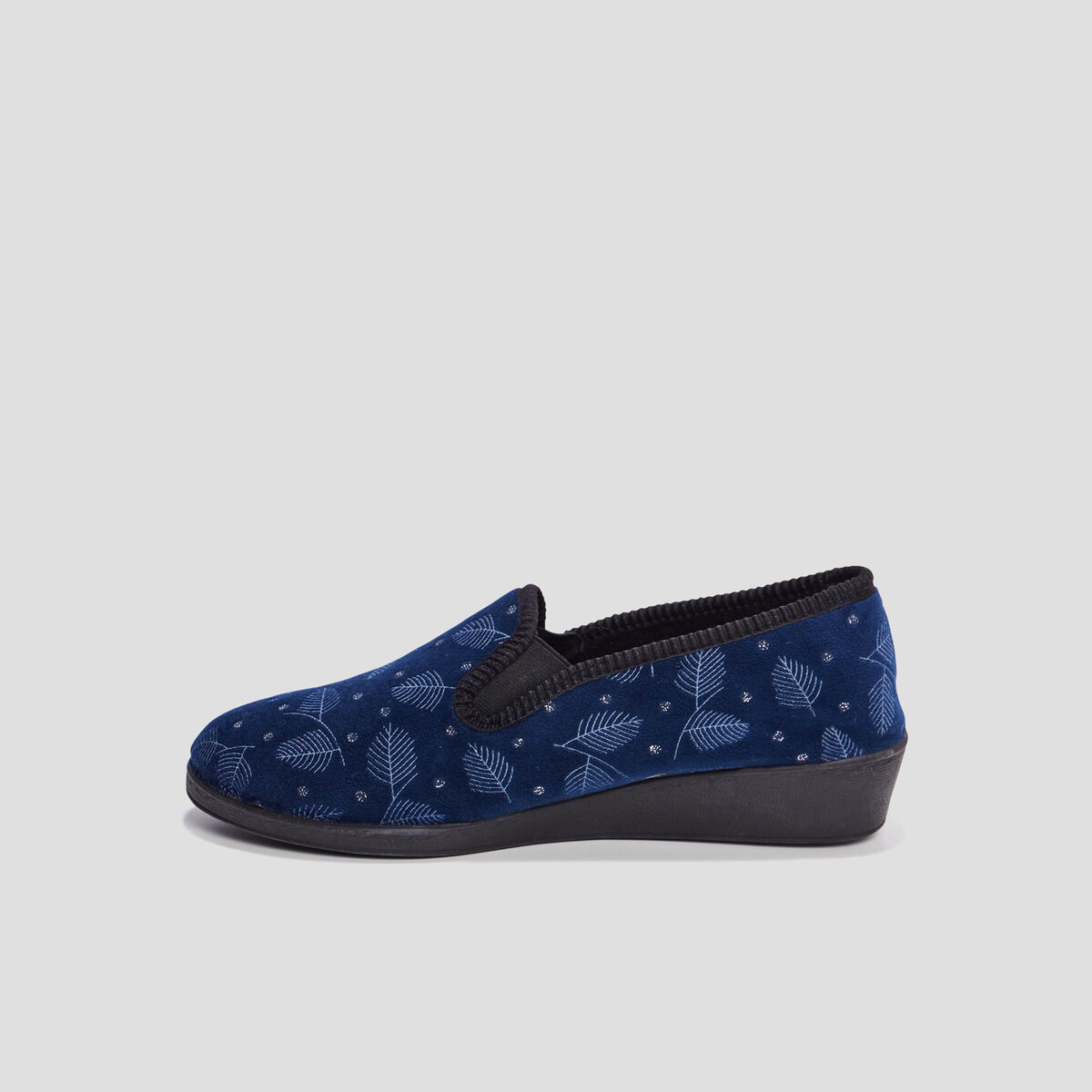 Chaussons emboîtants bleu marine femme