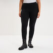 Legging corsaire taille &eacute;lastiqu&eacute;e noir femme grande taille