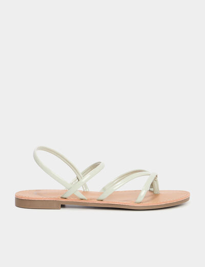 Sandales plates vert clair femme